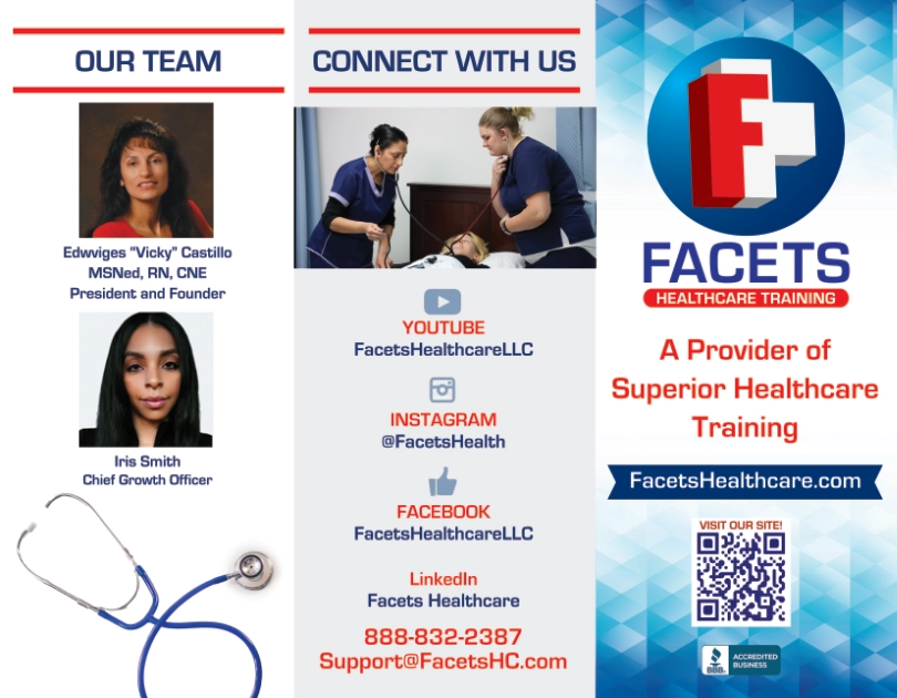 Page 1 of FACETS Healthcare Brochure